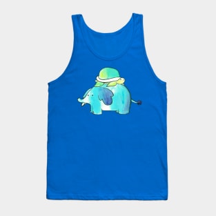 Turtle and Elephant Watercolor Tank Top